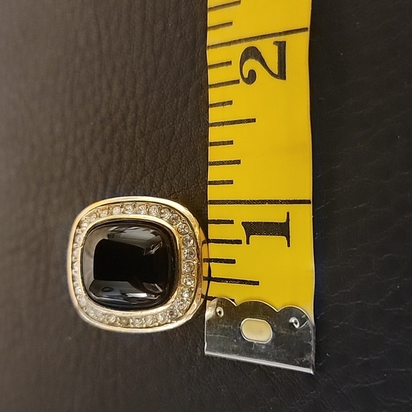 Vintage Christian Dior Stone Clip On Earrings Gold Tone - Picture 4 of 5